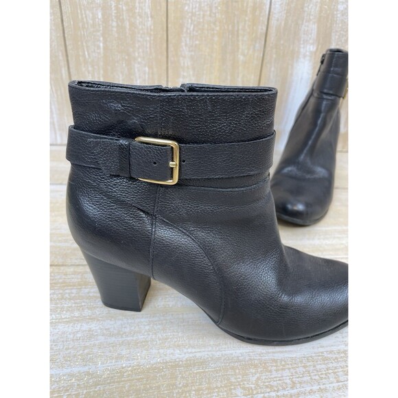 Cole Haan Rhinecliff Black Pebbled Leather Bootie Women’s 7.5 Ankle Boot Heel - Picture 2 of 12